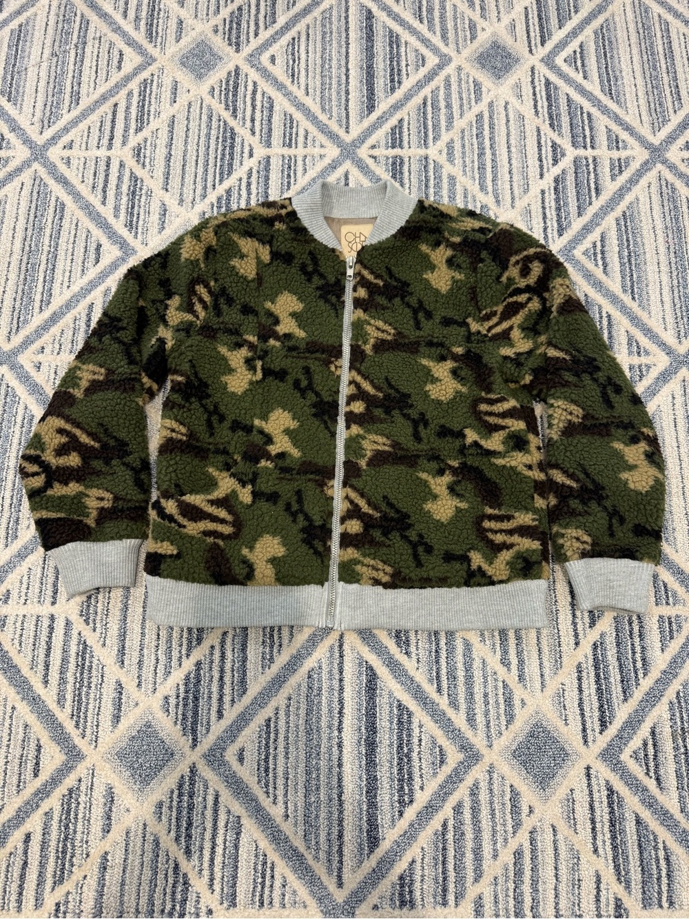 Camouflage Women’s Sherpa Bomber jacket with silk lining inside